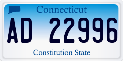 CT license plate AD22996
