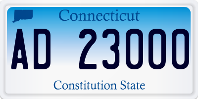 CT license plate AD23000