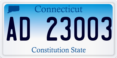 CT license plate AD23003