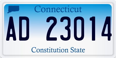 CT license plate AD23014