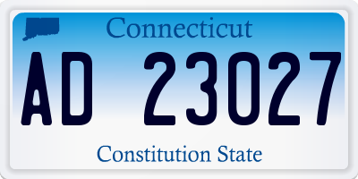 CT license plate AD23027