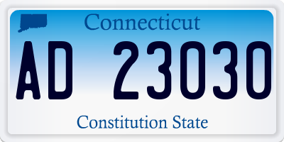 CT license plate AD23030