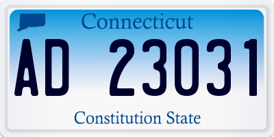 CT license plate AD23031
