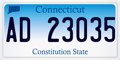 CT license plate AD23035