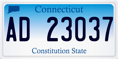 CT license plate AD23037
