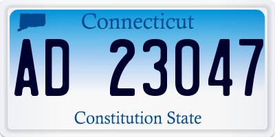 CT license plate AD23047