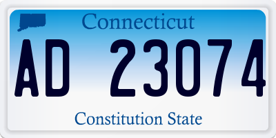 CT license plate AD23074