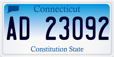 CT license plate AD23092