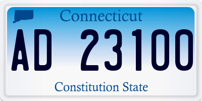 CT license plate AD23100