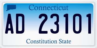 CT license plate AD23101