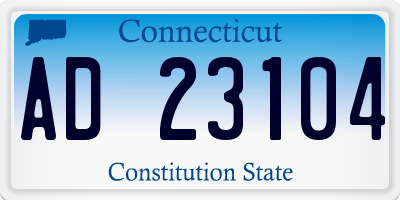 CT license plate AD23104