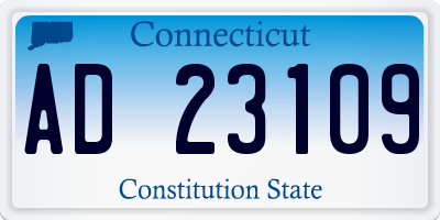 CT license plate AD23109