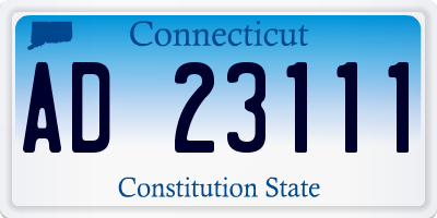 CT license plate AD23111