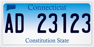 CT license plate AD23123
