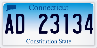 CT license plate AD23134