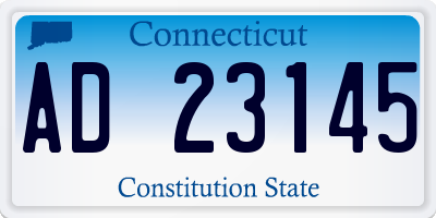 CT license plate AD23145