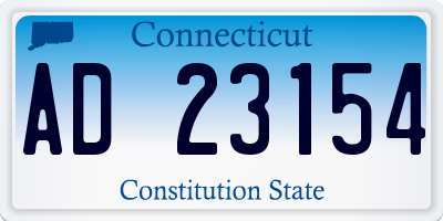 CT license plate AD23154