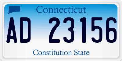 CT license plate AD23156