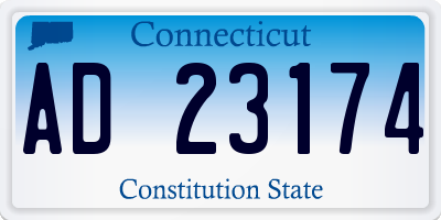 CT license plate AD23174