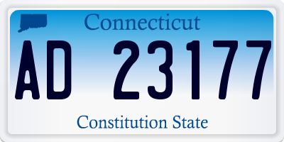 CT license plate AD23177