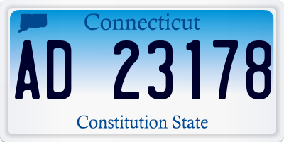 CT license plate AD23178