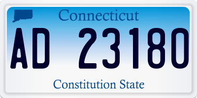 CT license plate AD23180