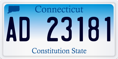 CT license plate AD23181