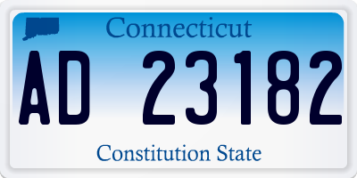 CT license plate AD23182