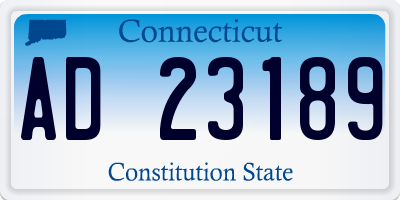 CT license plate AD23189