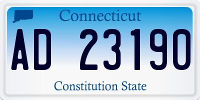 CT license plate AD23190