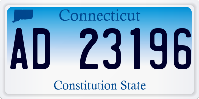 CT license plate AD23196
