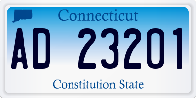 CT license plate AD23201