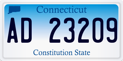 CT license plate AD23209