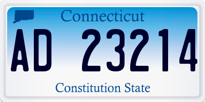 CT license plate AD23214
