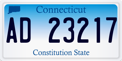 CT license plate AD23217