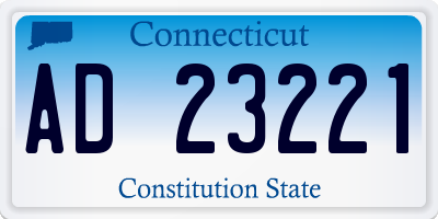 CT license plate AD23221