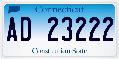 CT license plate AD23222