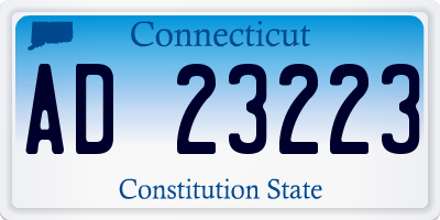 CT license plate AD23223