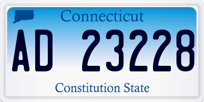 CT license plate AD23228