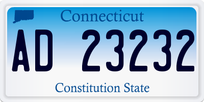 CT license plate AD23232