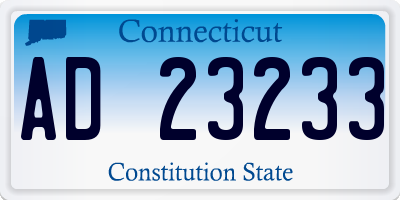 CT license plate AD23233