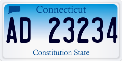 CT license plate AD23234