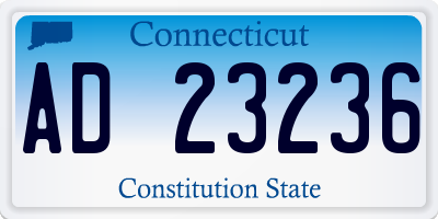 CT license plate AD23236