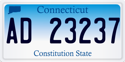 CT license plate AD23237