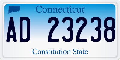CT license plate AD23238