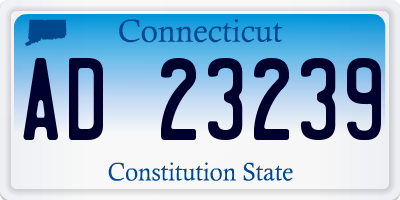 CT license plate AD23239