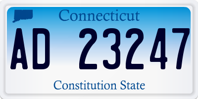 CT license plate AD23247