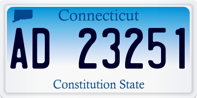 CT license plate AD23251