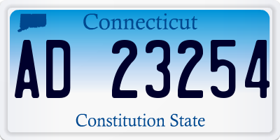 CT license plate AD23254