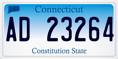 CT license plate AD23264